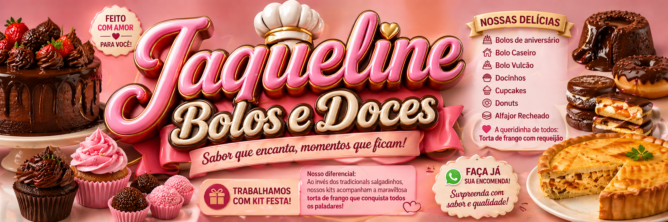 Jaqueline Bolos e Doces transformamos momentos especiais em sabores inesquecíveis! 😍🍰